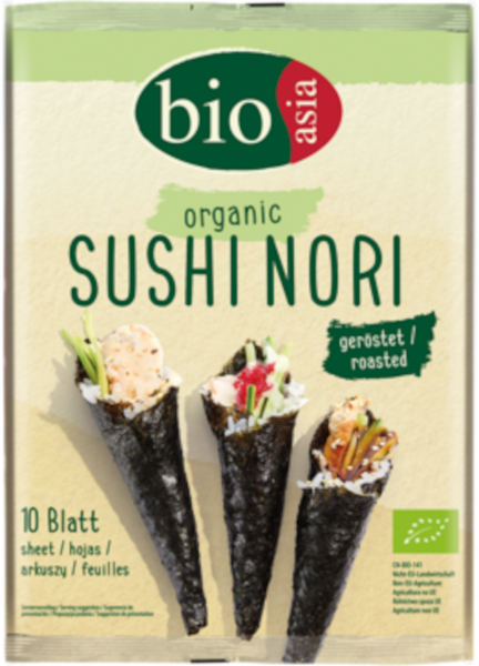 BIOASIA Bio Seetang geröstet für Sushi Nori 1,2kg (48x10 Blatt)
